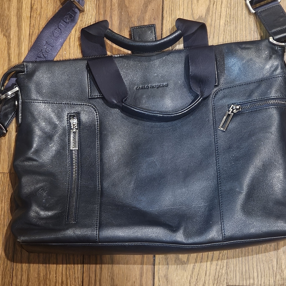 Navy Leather Men's Bag